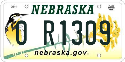 NE license plate 0R1309