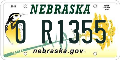 NE license plate 0R1355