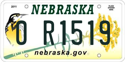 NE license plate 0R1519