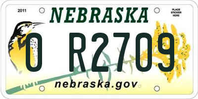 NE license plate 0R2709