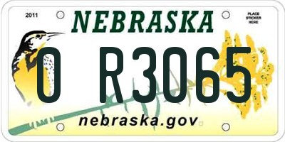 NE license plate 0R3065