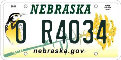 NE license plate 0R4034