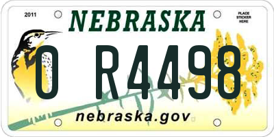 NE license plate 0R4498