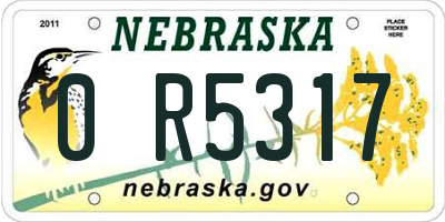 NE license plate 0R5317