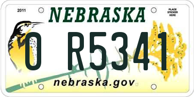 NE license plate 0R5341