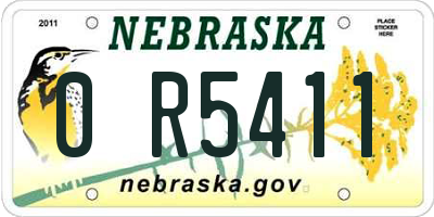 NE license plate 0R5411