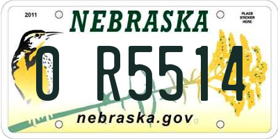 NE license plate 0R5514