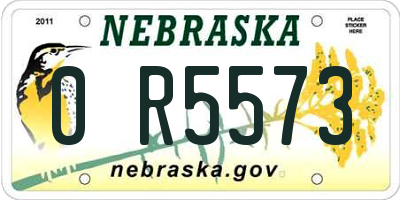NE license plate 0R5573