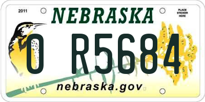 NE license plate 0R5684