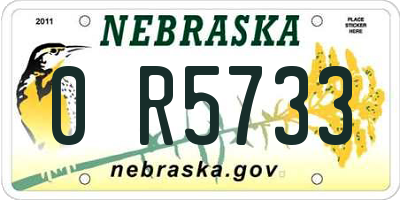 NE license plate 0R5733