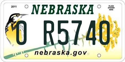 NE license plate 0R5740