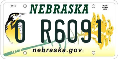 NE license plate 0R6091