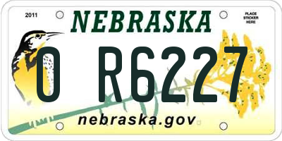NE license plate 0R6227