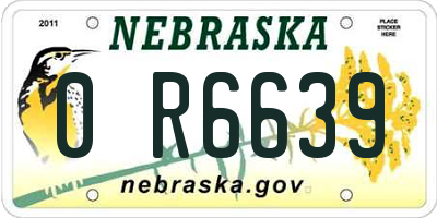 NE license plate 0R6639