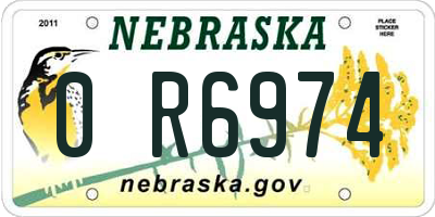 NE license plate 0R6974