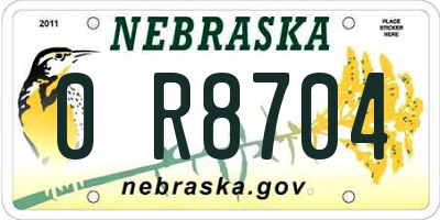 NE license plate 0R8704