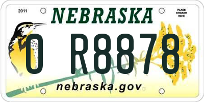 NE license plate 0R8878