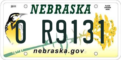 NE license plate 0R9131