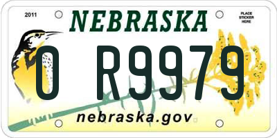 NE license plate 0R9979