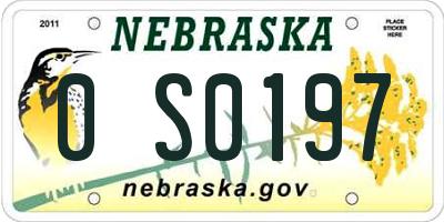 NE license plate 0S0197