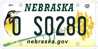 NE license plate 0S0280