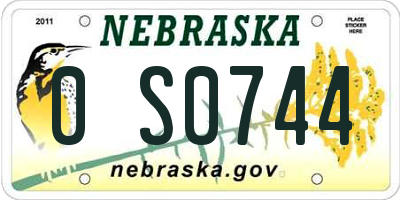 NE license plate 0S0744