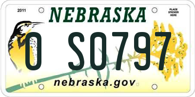 NE license plate 0S0797