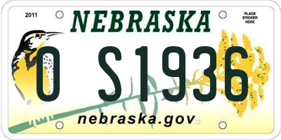 NE license plate 0S1936