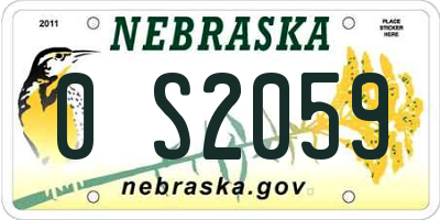 NE license plate 0S2059