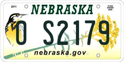 NE license plate 0S2179