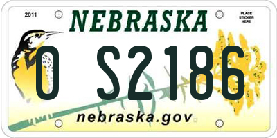 NE license plate 0S2186