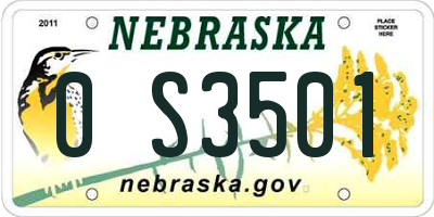 NE license plate 0S3501