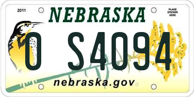NE license plate 0S4094
