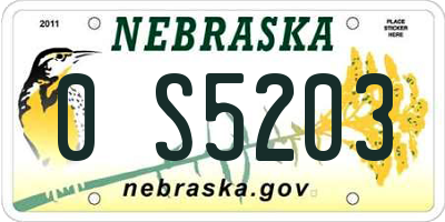 NE license plate 0S5203