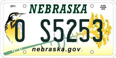 NE license plate 0S5253