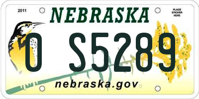 NE license plate 0S5289