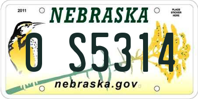 NE license plate 0S5314