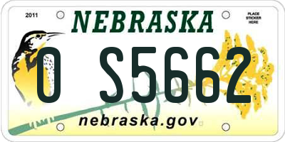 NE license plate 0S5662