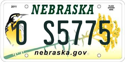 NE license plate 0S5775