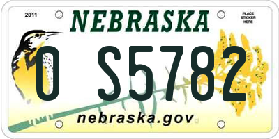NE license plate 0S5782