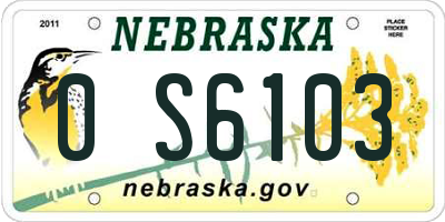 NE license plate 0S6103