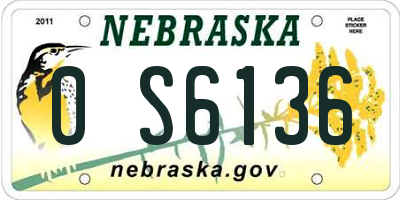 NE license plate 0S6136