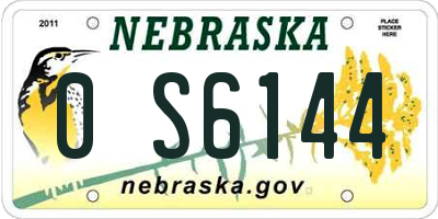 NE license plate 0S6144