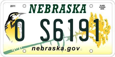 NE license plate 0S6191