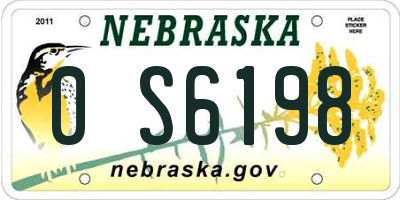 NE license plate 0S6198