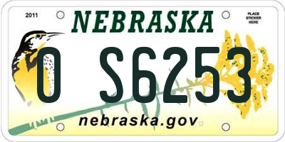 NE license plate 0S6253