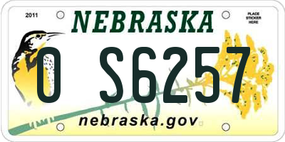 NE license plate 0S6257