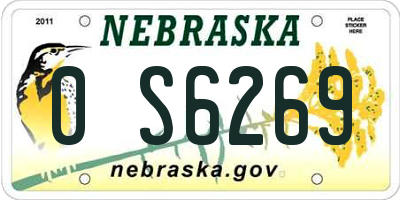 NE license plate 0S6269