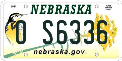 NE license plate 0S6336