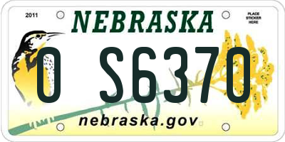 NE license plate 0S6370
